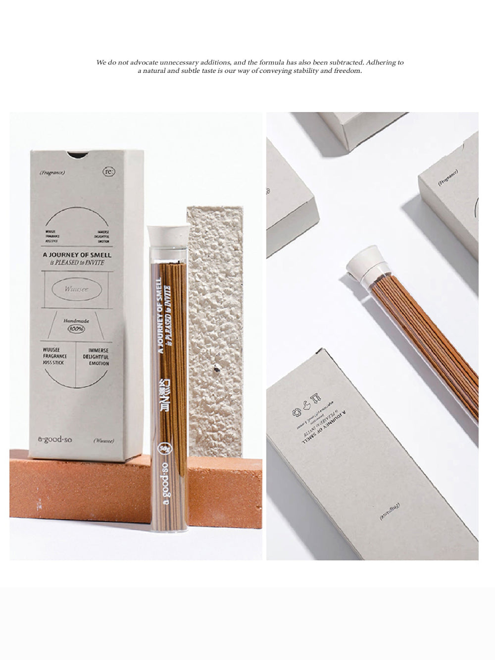 Alt Text:
“Moonlit Mirage incense packaging showcasing both the front and back views, made from eco-friendly materials with clear product details and a natural aesthetic.”