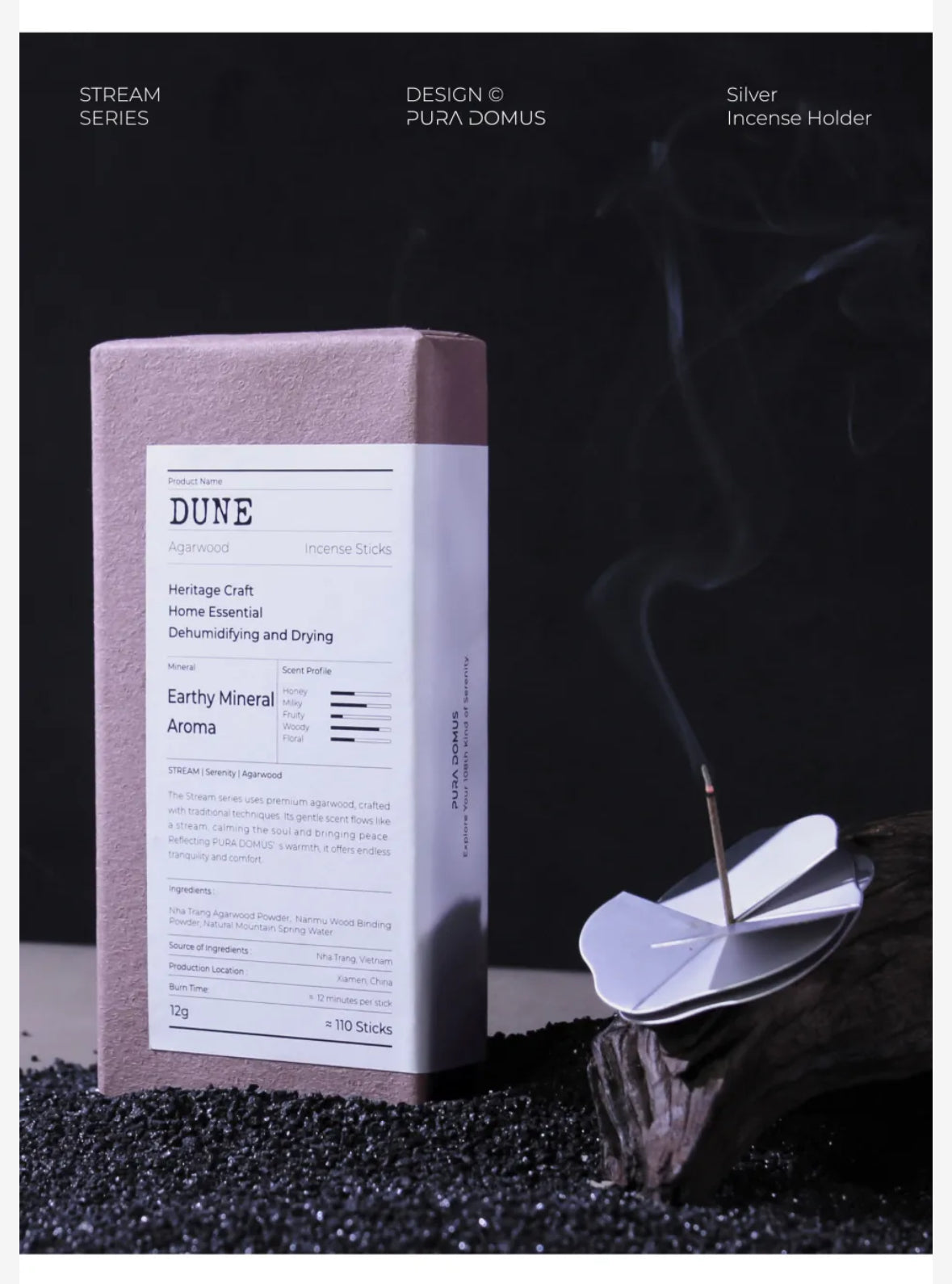 orientmist incense dune packaging & incense holder