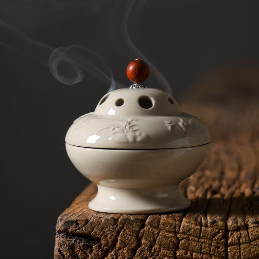 Meilan Bamboo Chrysanthemum Ceramic Incense burner